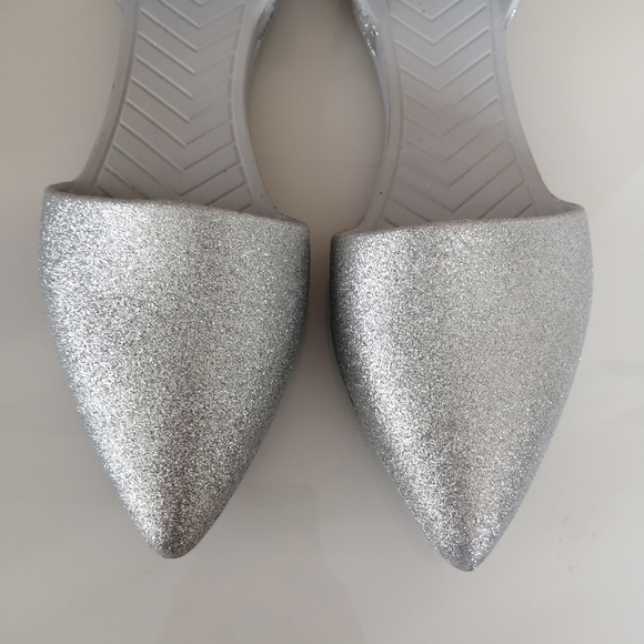 Native Audrey Bling D'Orsay Silver Glitter Sparkle Slip On Flats 8 - Picture 6 of 16